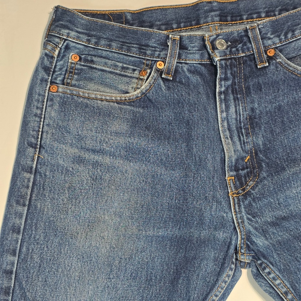 Levis 505 Regular Fit Straight Leg Jeans Mens 34x29 Blue Denim 00505-0216 - Picture 3 of 16